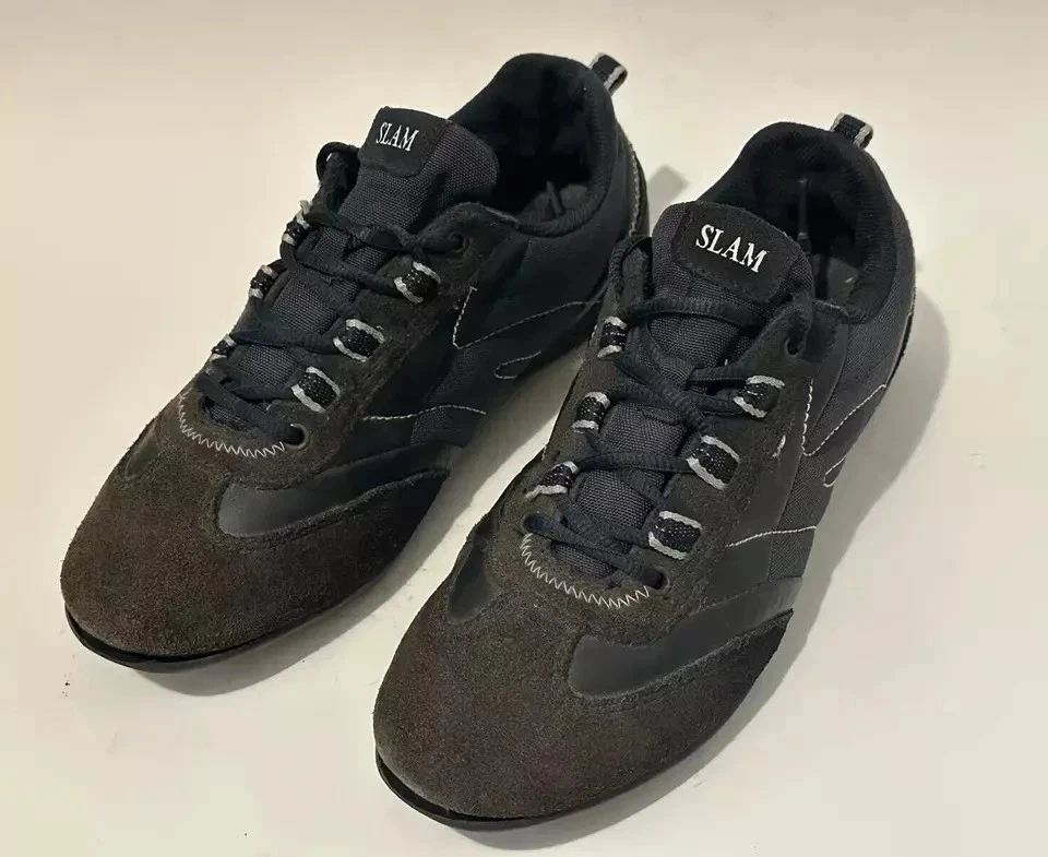 SLAM Herren Schuhe Gr. 40,5 Herrenschuhe Schnürschuhe Wildleder Leder blau - Bild 2 von 4