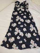 Banana Republic Dress Women's Sz 2 Navy Blue Floral Orchid Sleeveless Lined