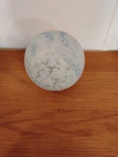 Vintage Mottled Bue /whiteGlass Light Shade/ Lamp Globe  Couple Chips Round Rim