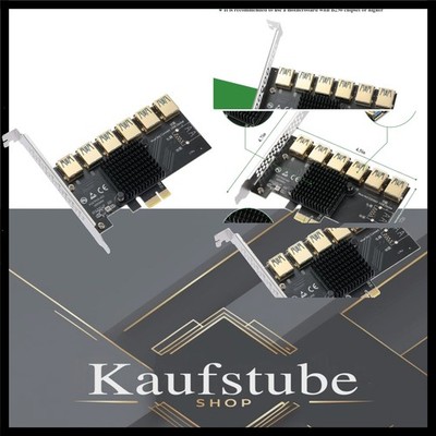 PCIe Riser Karte, 6 USB 3.0, PCIe x1, x4, x8, x16, Mining, GPU, USB Adapter