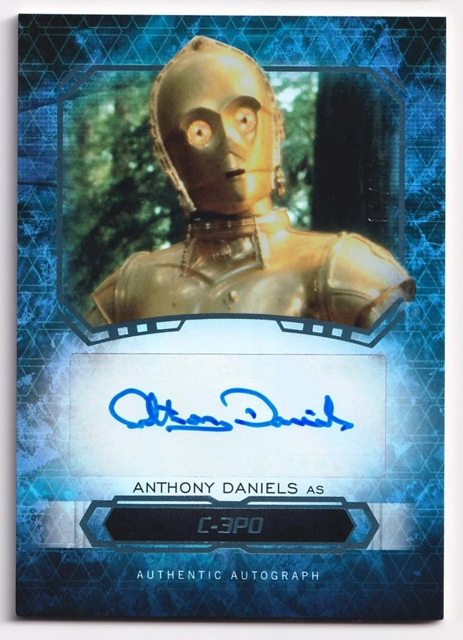 Star Wars Masterwork 2016 Autograph Card C-3PO Anthony Daniels Foil Auto 03/50 - Image 2 of 3