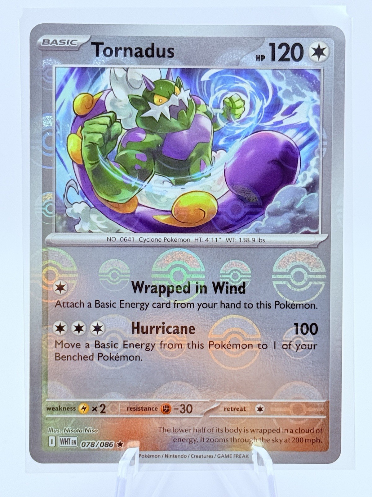 Tornadus - (Master Ball Pattern) 078/086 Sv: White Flare Holo