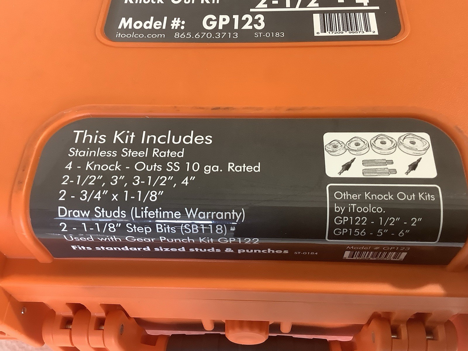 iTOOLco GP123 2-1/2" to 4" Gear Punch Die and Punch Set NEW
