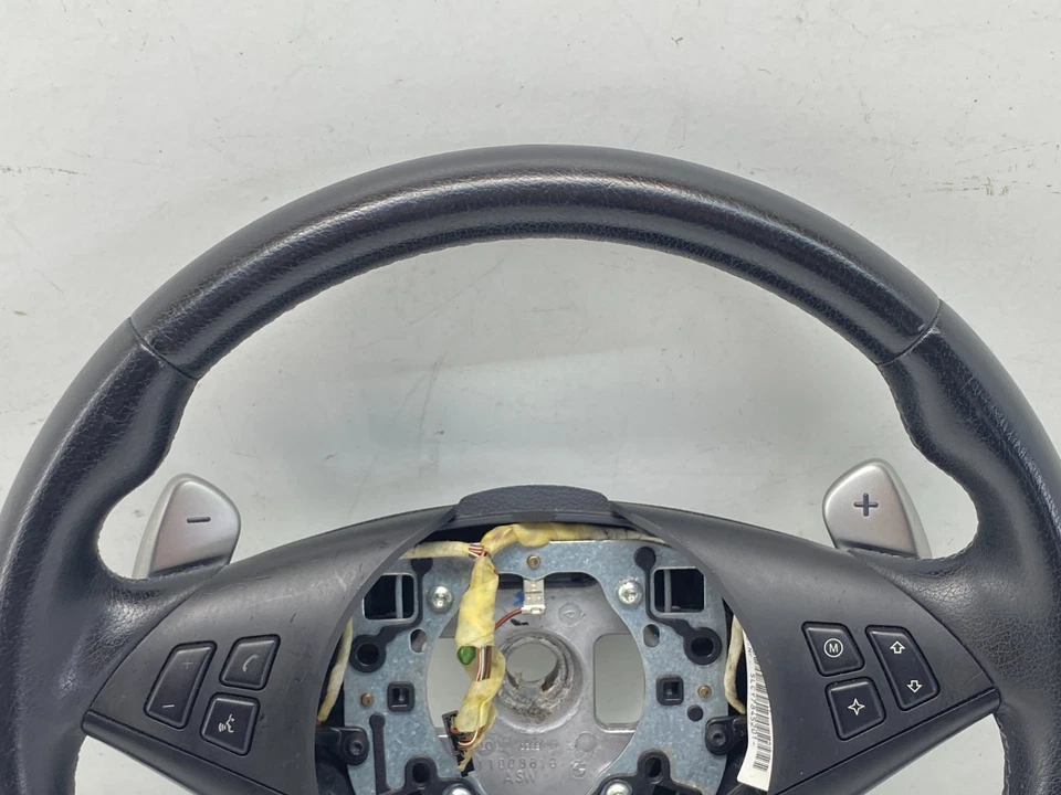 Volante deportivo de cuero BMW E60 E63 E64 M5 M6 SMG M con palancas de cambio OEM✅ Foto 2 de 4