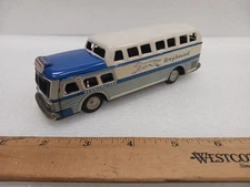 Vintage SSS TIN FRICTION GREYHOUND BUS TIN TOY SCENICCRUISER TIN TOY LOT