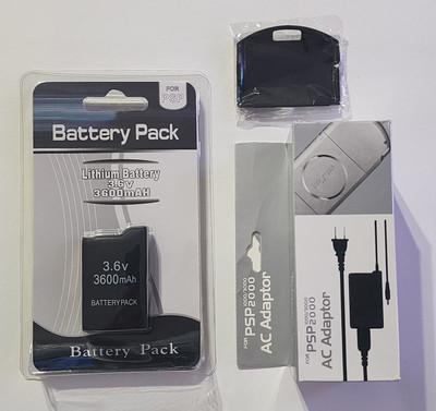 3600mAh Replacement Battery W/ Charger And Battery Cover For Sony PSP  1001 