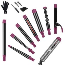 Curling Iron Wand Set, 8 in-1 Interchangeable Ceramic Barrels with Infrared, ...