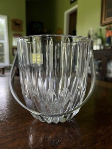 Mikasa PARK LANE crystal ice bucket whiskey bar - NWT - heavy statement piece