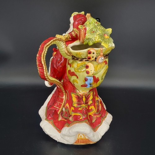 HTF Santa Claus Damask Holiday Pitcher Fitz and Floyd w/ Original Box 11.5"T - Picture 5 of 17