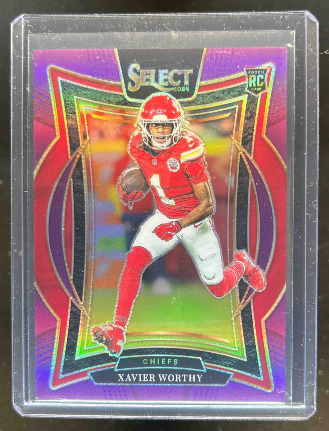2024 Select Xavier Worthy Concourse RC Purple Prizm Rookie #46/75 Chiefs