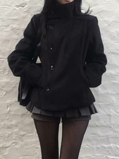 Street Autumn/Winter Solid Color Women'S Turtleneck Coat Y2K Hip-Hop Retro