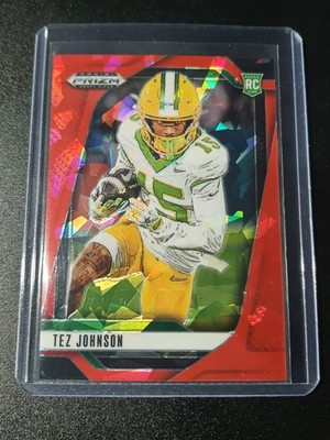 Tez Johnson - Prizm Draft Picks 2025 - Buccaneers, Oregon Ducks - Red Ice - RC