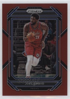 2022-23 Panini Prizm Red Prizm /299 Joel Embiid #34 3hd