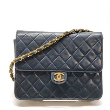 Chanel Shoulder Bag Matelasse Black Lamb Skin 2656952