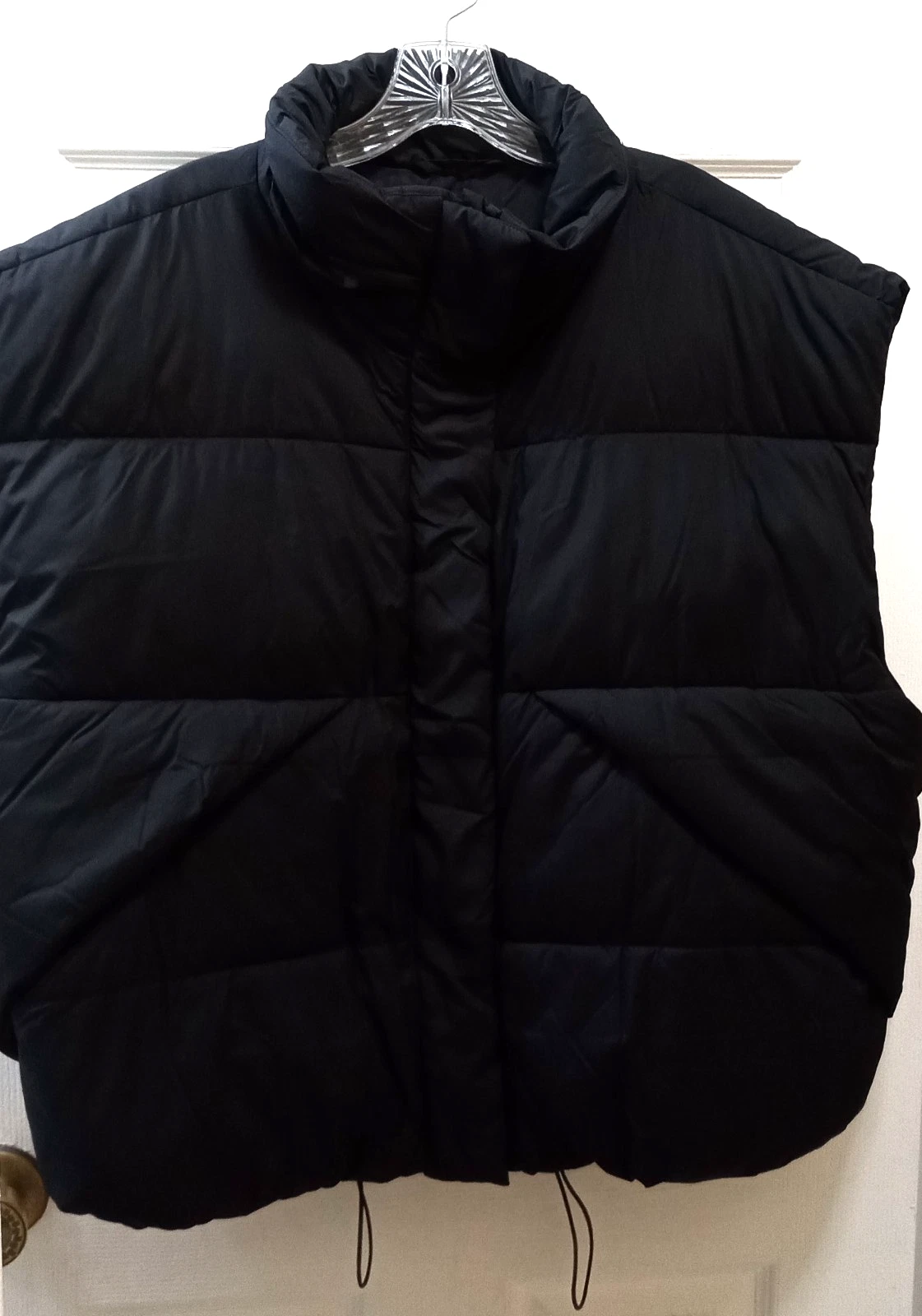 Arizona Mens Black Puffer Vest Sz XXL Pockets Full Zip Camping Hiking Soft NWT