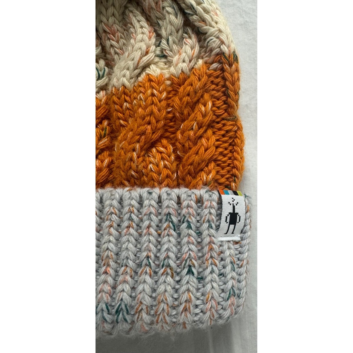 Smartwool Isto Beanie Marmalade Orange Merino Wool Cable 