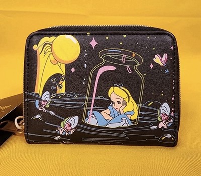 Loungefly Disney Alice In Wonderland Glow-In-The-Dark Zip Around Wallet NEW