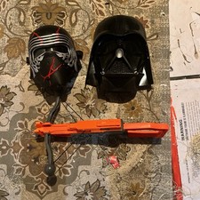 Lot of Star Wars Memorabilia Darth Vader and Kylo REN Mask WORKS And Bowcaster