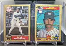 1987 Topps Baseball DON MATTINGLY #500 & #606- Base + All Star- New York Yankees
