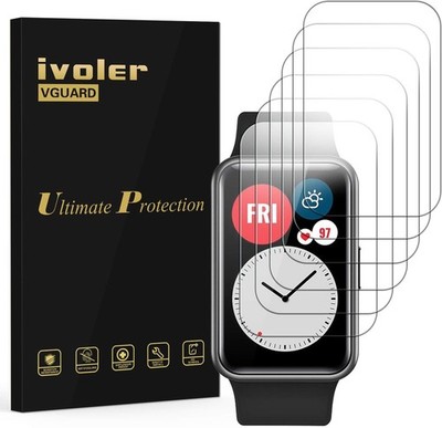 Ivoler 6 Stück Schutzfolie Displayschutzfolie für Huawei Watch Fit/Fit SE