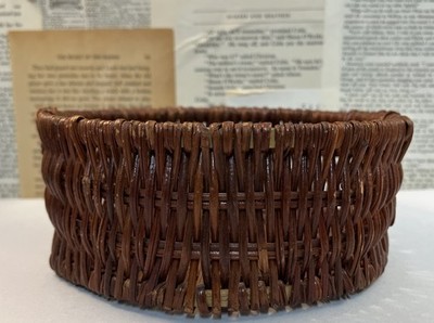 Natural Woven Wicker  7 Inch Round Basket