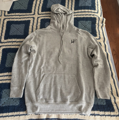 HUF Gray Logo Graphic Print Fleece Pullover Hoodie Men's Regular Size L