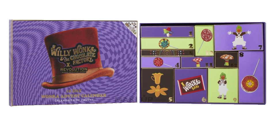 Makeup Revolution Wonka Advent Calendar Christmas Toy Set Holiday Gift - Image 2 of 4