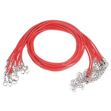 10pcs Waxed Necklace Cord Bulk, 16" and 2mm Dia Necklace String Rope, Red