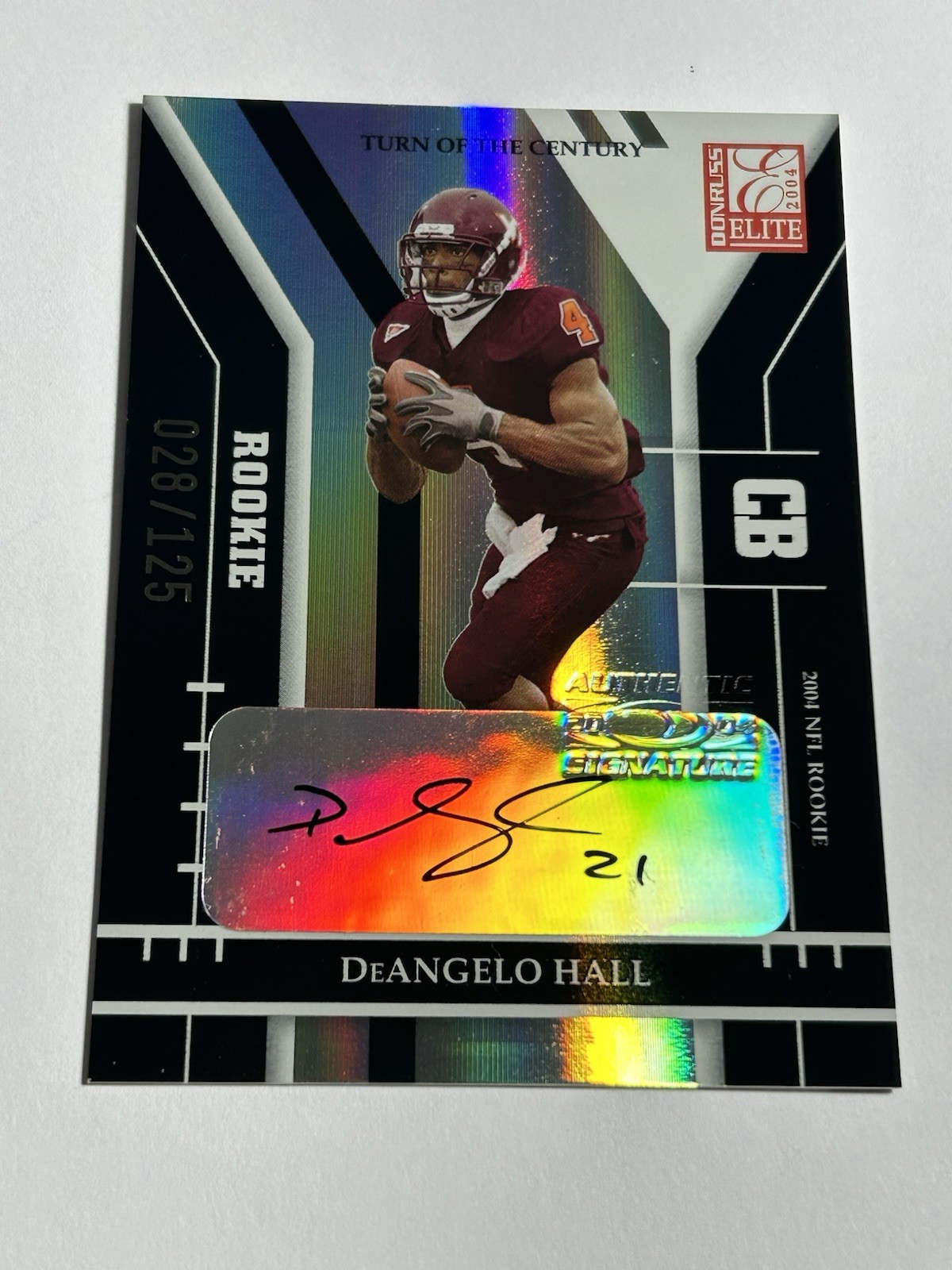 DeAngelo Hall Donruss Elite Turn of the Century #124 Autograph