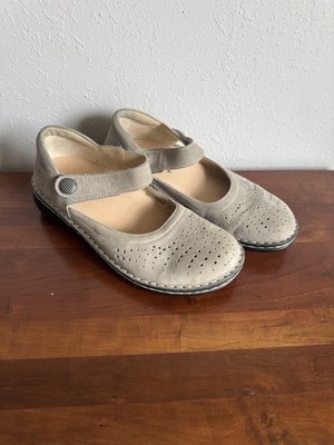 Finn Comfort Gray Soft Bellevue Mary Jane Strap Slip On Shoe Women 37 Grannycore