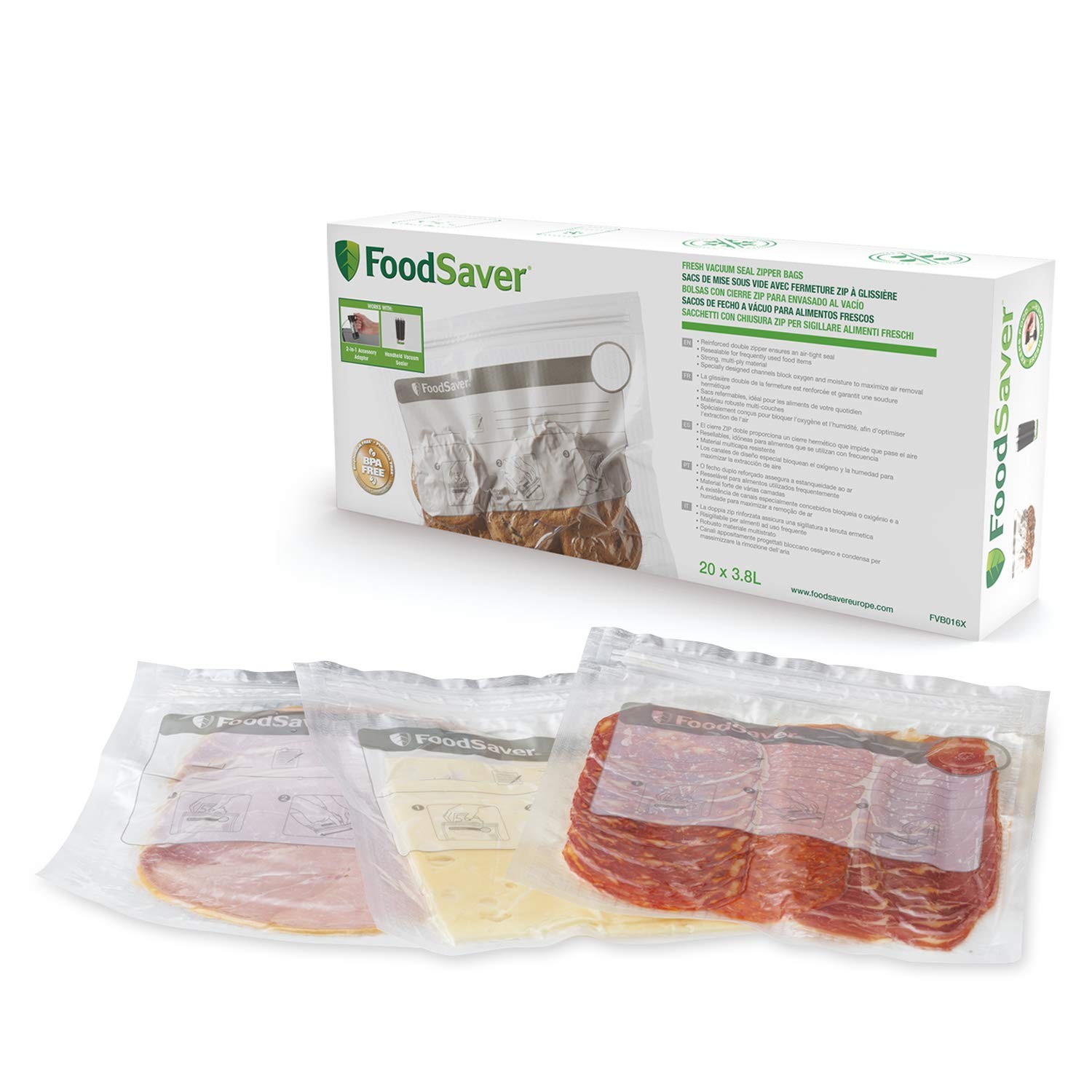 FoodSaver 20 Sacchetti Sottovuoto Riutilizzabili 3.8L Zip TGC7 Offerta