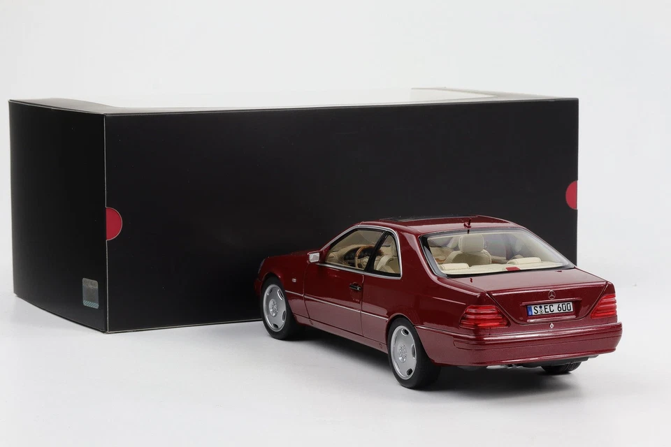 1:18 Norev Mercedes-Benz CL 600 Coupé C140 V12 Almandinrot Metálico Dealer - Imagen 2 de 4