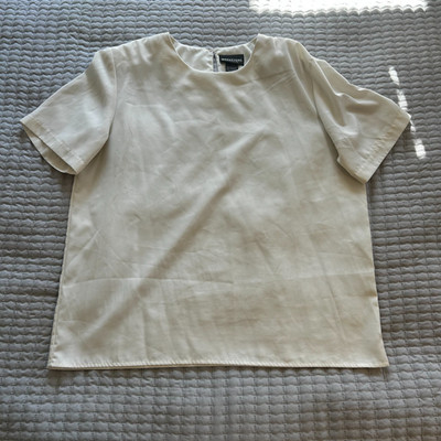 Notations Women s Blouse Top Creamy White Size L Soft Staple Workwear Versatile 