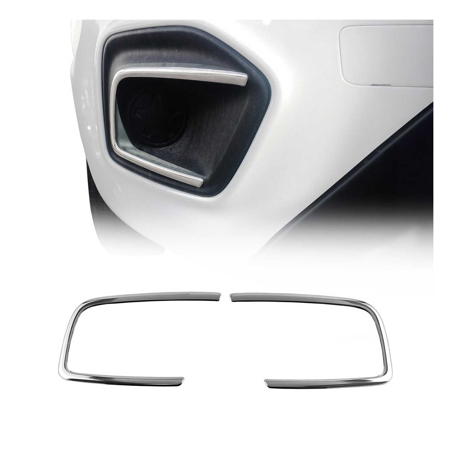Cadre phare antibrouillard Fiat Qubo 2016-2021 en inox chromé