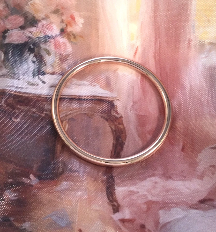 Brazalete de golf vintage de oro rosa antiguo decorativo vestido joyería muy grande Foto 4 de 4