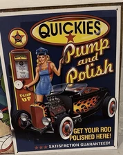 8"X12" Metal Sign Man Cave Wall Art Garage Bar Oil Gas Station Quickies Pump