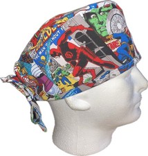 Marvel Comic Book 2 Scrub Hat Chemo Cap