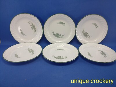 6 x Corelle Callaway grüne Efeu Teeteller wirbeln 18,5 cm