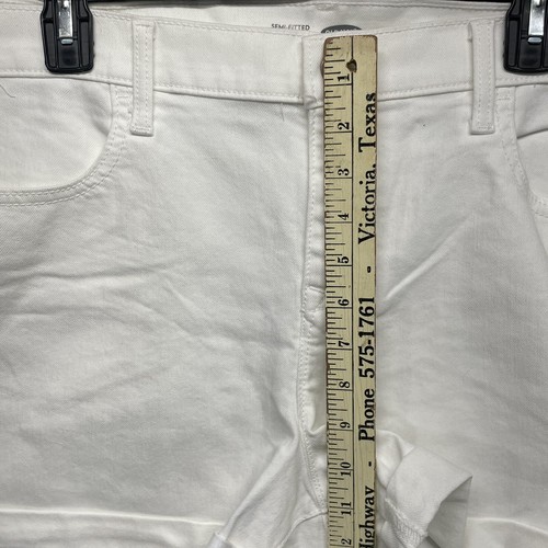 NWT Old Navy Semi-Fitted Stretch White Denim Cuff Shorts Women Sz 16 3.5" Inseam - Picture 7 of 10