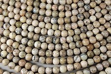 LOVELY NATURAL TAUPE AFRICAN OPAL 8MM ROUND BEADS 16" STRAND