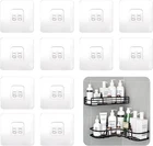 12PCS Shower Caddy Adhesive Hooks, Replacement Strong Stickers Shower Hooks Wall