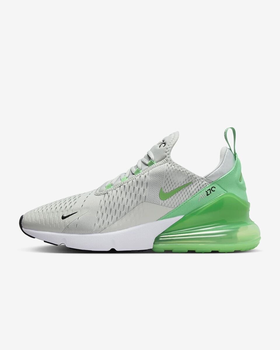 NEW Men's Nike Air Max 270 Light Silver/Green Shock-Black NEW Men's Nike Air Max 270 Light Silver/Green Shock-Black