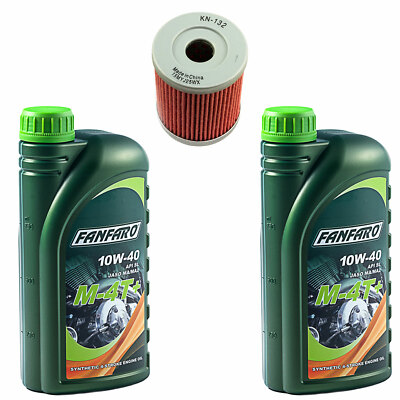 Motoröl Set Ölfilter KN132 10W40 2 Liter für Suzuki AN SYM LX Yamaha YP RA