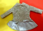 MATTEL BARBIE #1885 SILVER SPARKLE MINI DRESS  VTG Mod Doll Clothes Outfit 1969