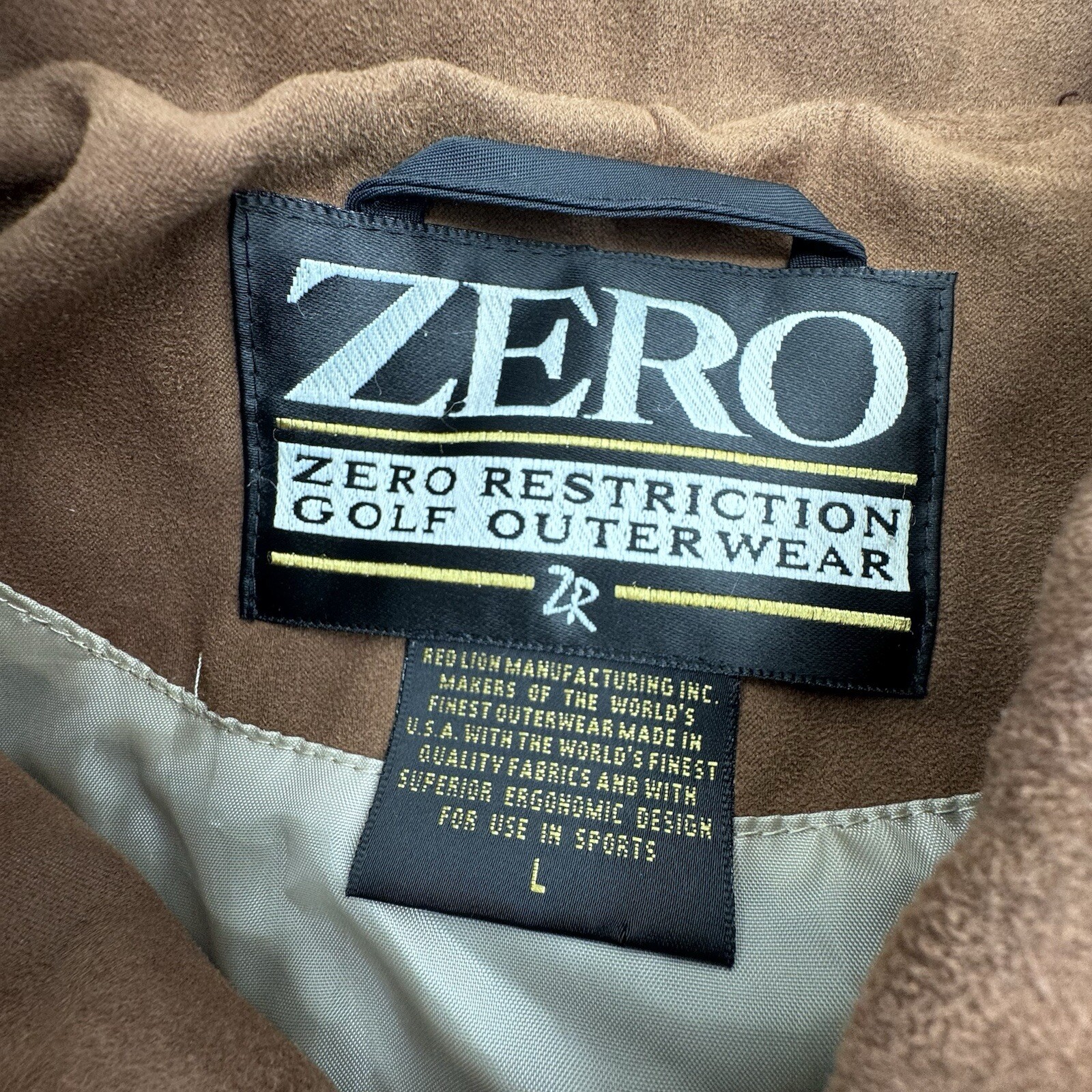 Zero Restriction Men Large Brown Micro Suede Golf… - image 3