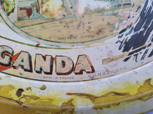 VINTAGE OLD AD TIN SIGN TRAY BRITISH EAST AFRICA KENYA UGANDA MOMBASA SHRBEWARE - Picture 10 of 13