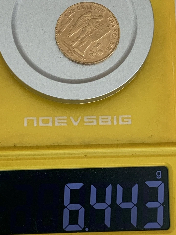 Moeda de ouro vintage 1897, França, Génie, 20 francos - em perfeito estado - Imagem 3 de 4