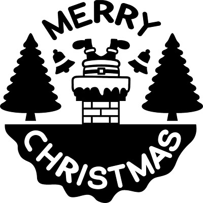 Frohe Weihnachten Santa steckt im Kamin Vinyl Aufkleber Sticker für Auto/Fenster/Wand