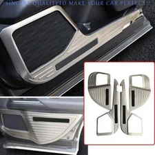 For Lexus UX200 250h 2019-2024 Silver Steel Inner Door Anti-Kick Panel Trim 4pcs