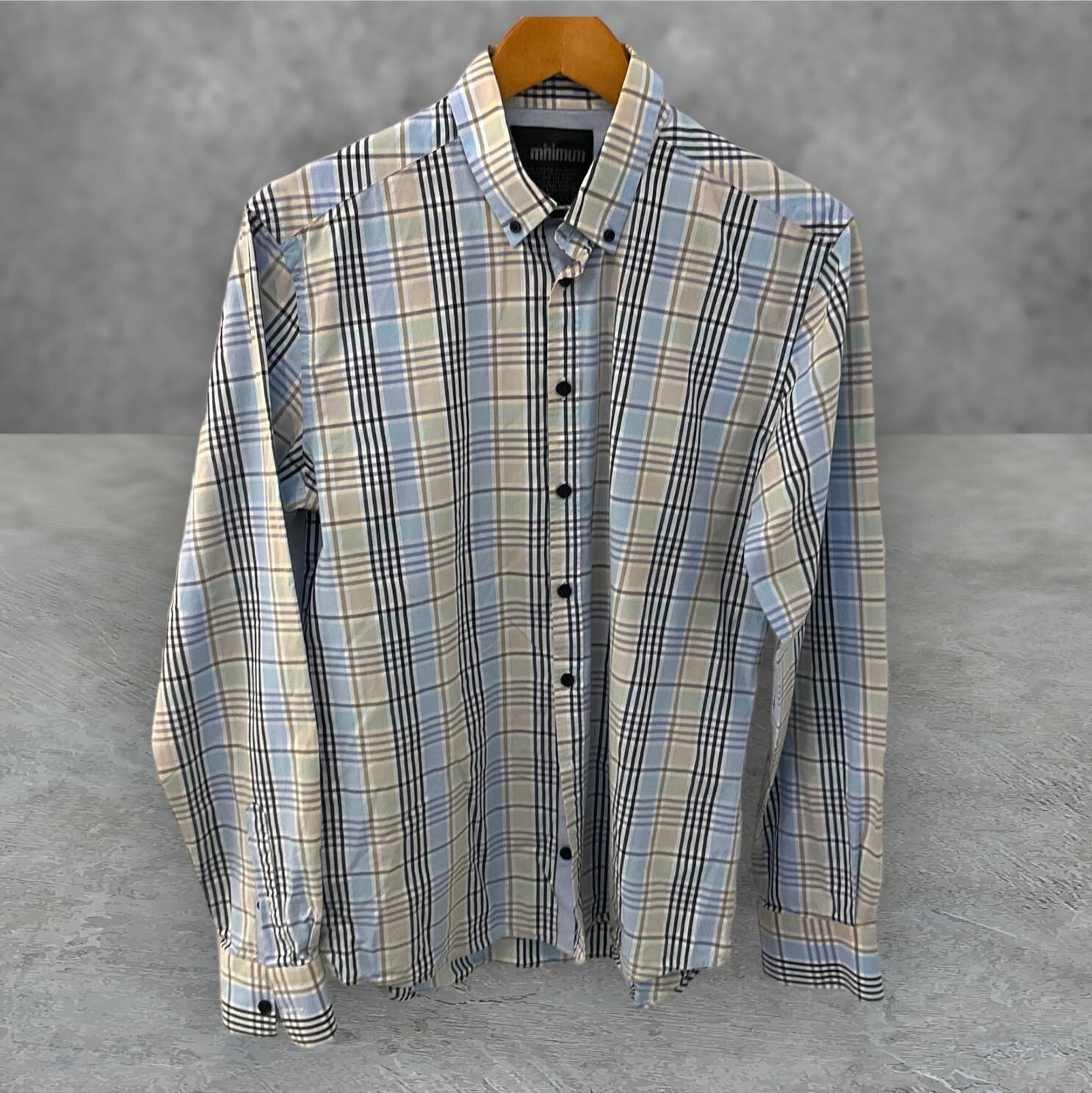 Minimum Mens Blue Check Patterned Smart Casual Bu… - image 1